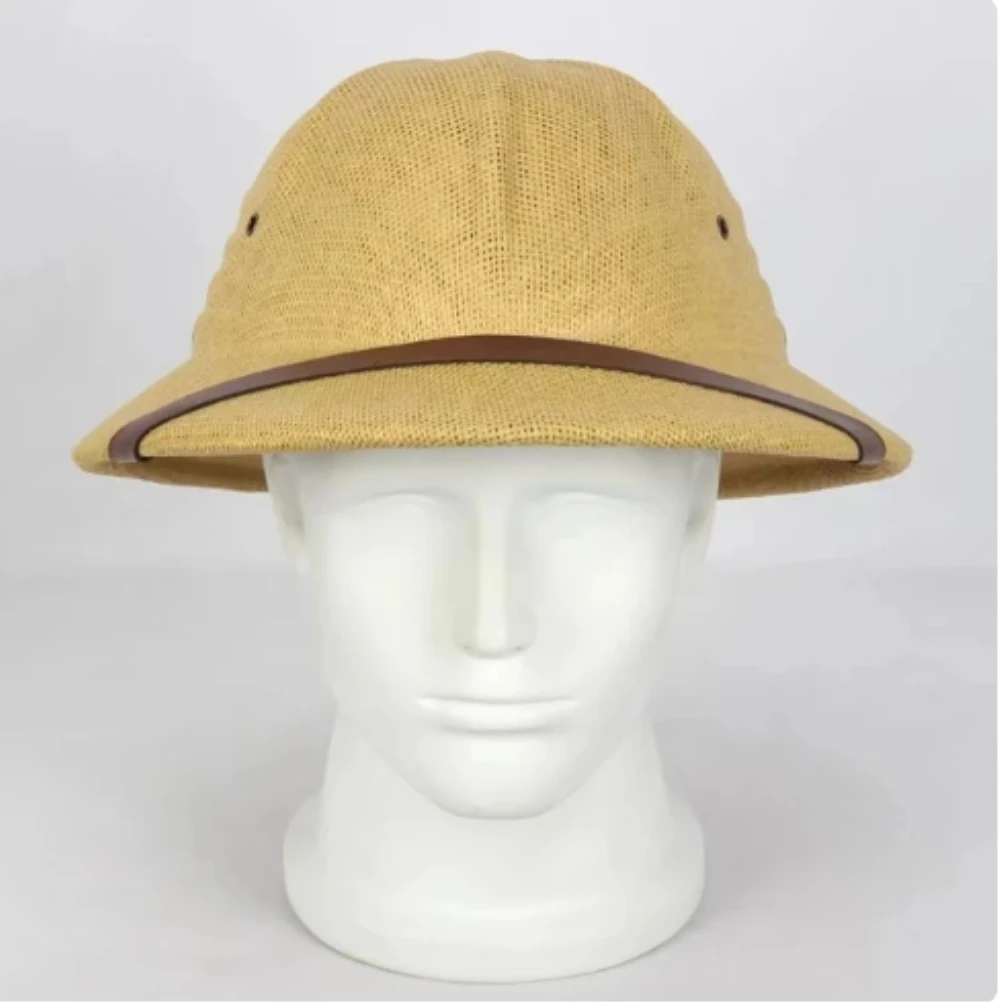 100% Straw Helmet Pith Sun Hat - Bucket Hat Straw ulasan dan harga