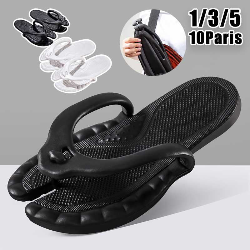 Compact Travel Slippers Women  - Flip Flop Leather Men ulasan dan harga