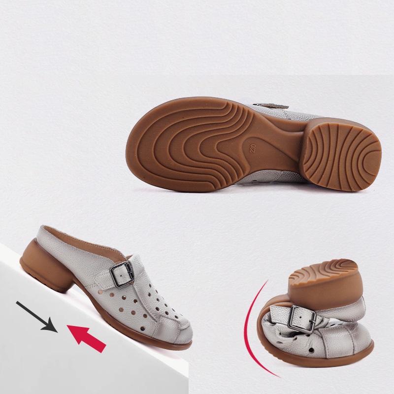 New Cow Leather Low Heel Sanda - Espadrille Slip On ulasan dan harga