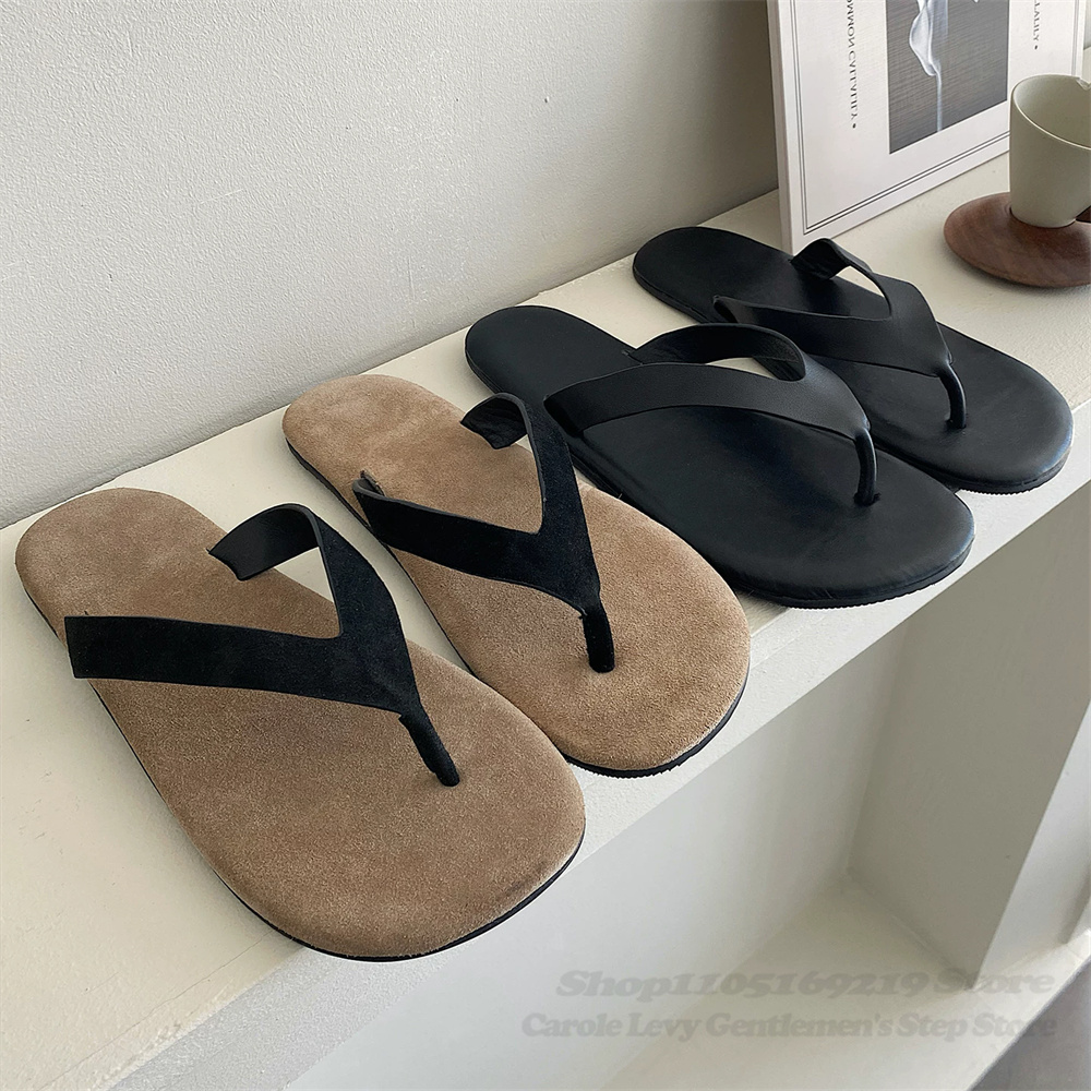 Vintage Style Cow Suede Clip O - Flip Flop Leather Men ulasan dan harga
