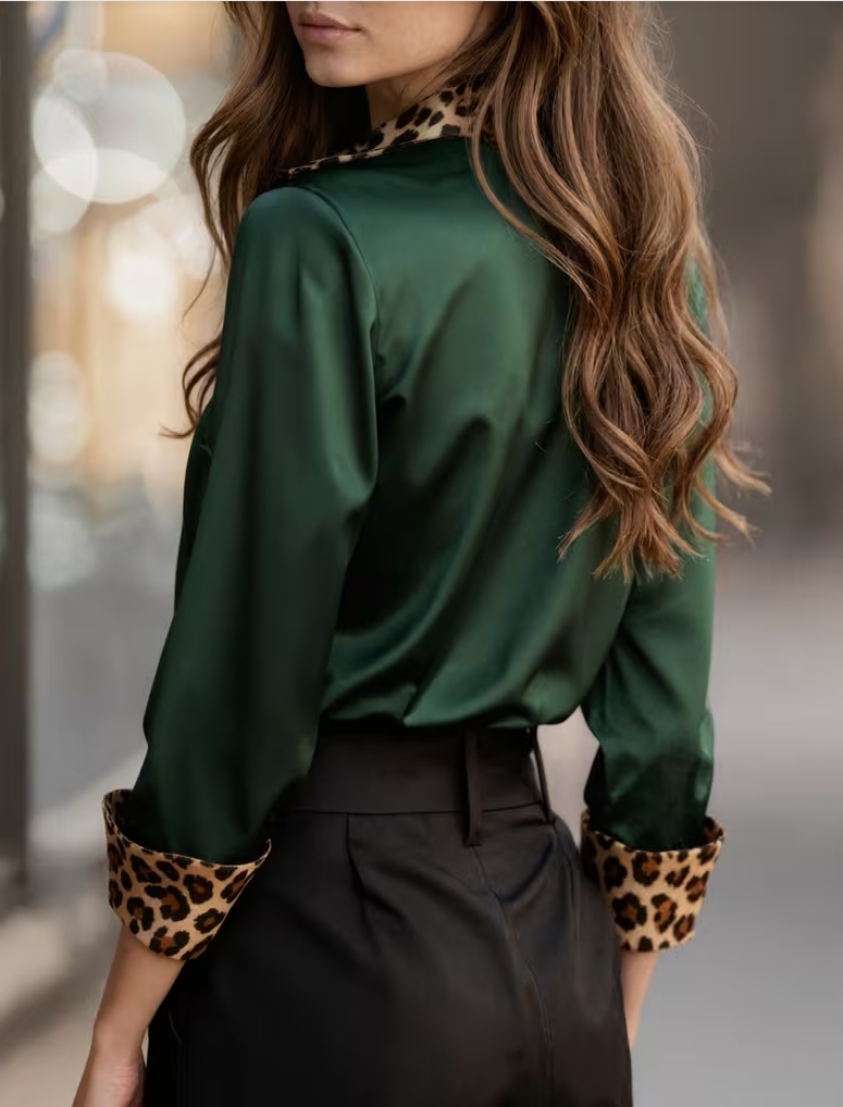 Elegant Long Sleeve Button Dow - Shirt Camp Collar ulasan dan harga