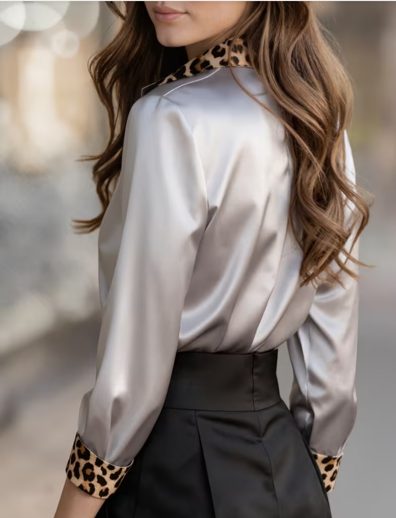Elegant Long Sleeve Button Dow - Shirt Camp Collar ulasan dan harga