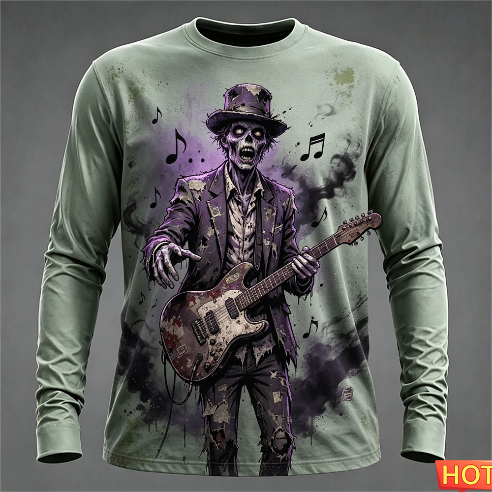 Autumn winter Men's Long sleev - Tee Graphic Print ulasan dan harga