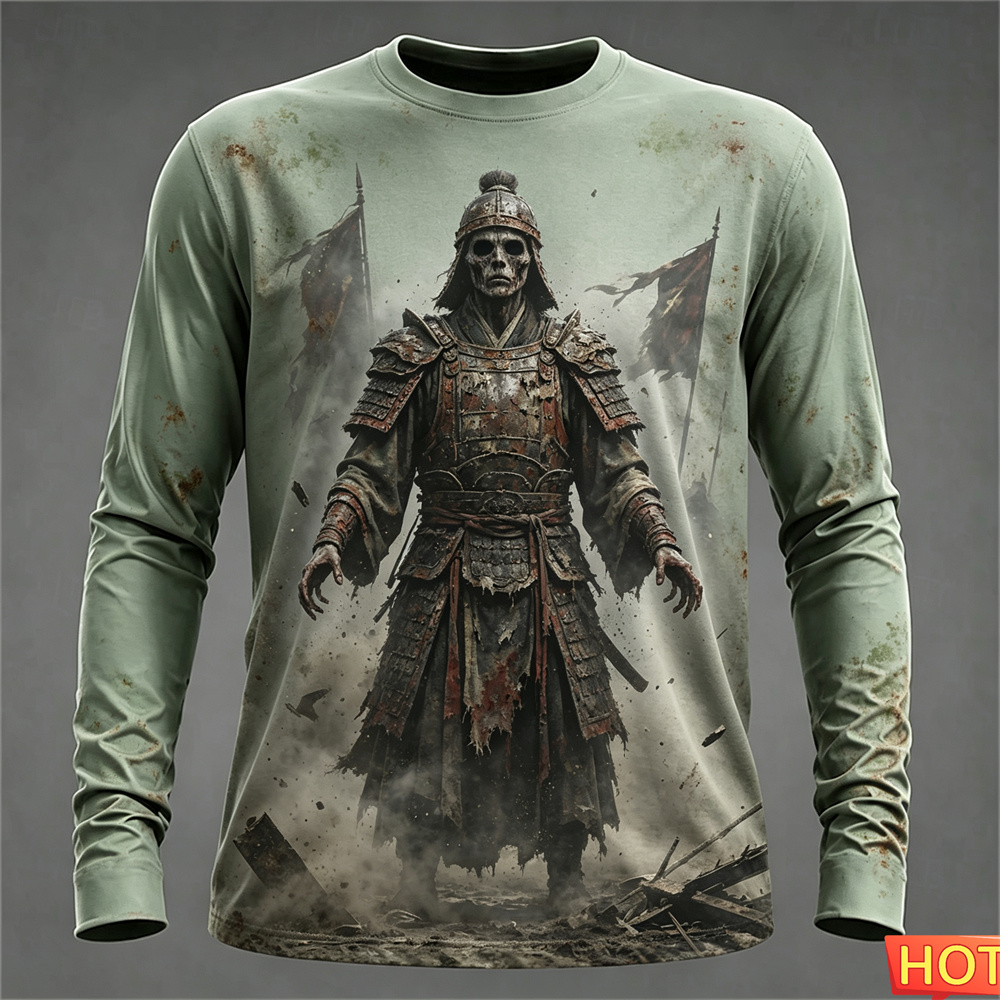 Autumn winter Men's Long sleev - Tee Graphic Print ulasan dan harga